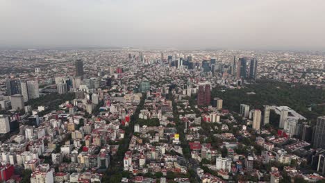 drone view of the polanco area on a spring day in mexico city