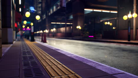 night scene of japan city with neon lights