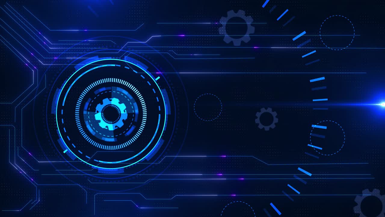 Futuristic blue technology background hud element circuit board on technology background cpu