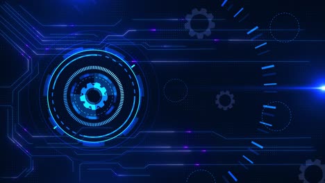 futuristic blue technology background hud element circuit board on technology background cpu