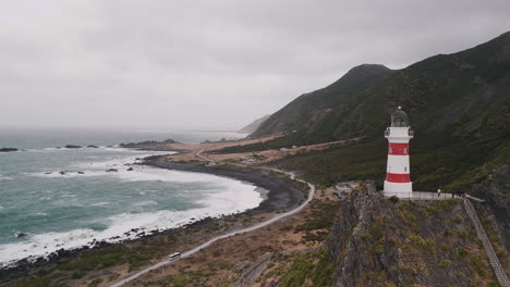 lighthouse at cape farewell, new zealand