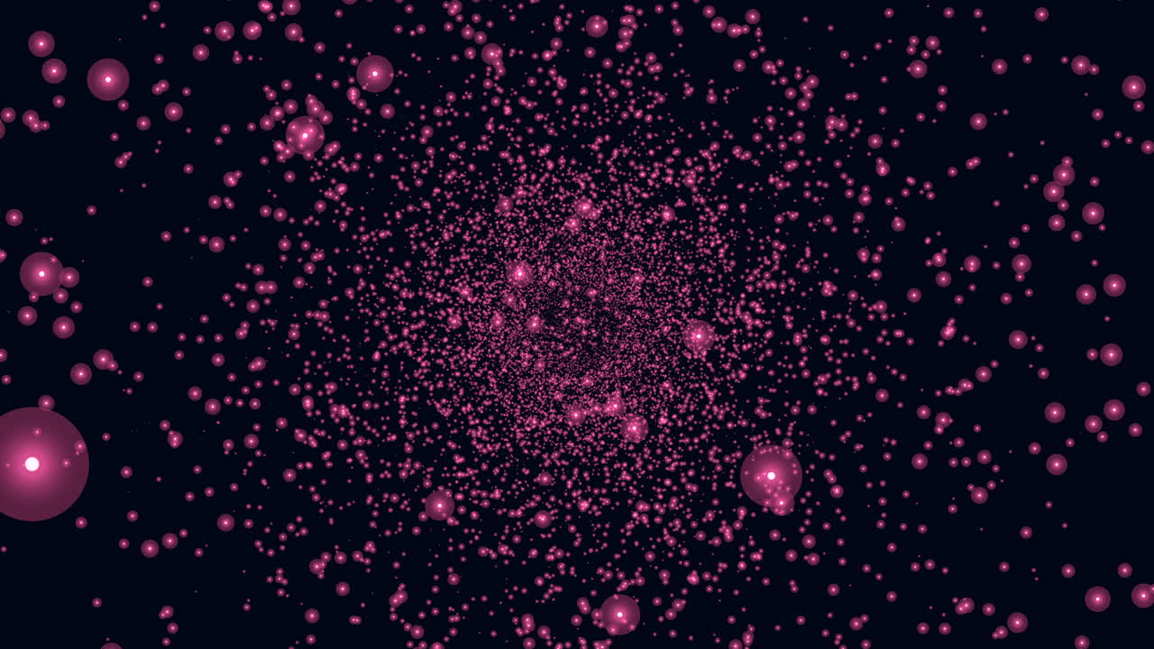 A set of pink dots on a black surface forms a circular pattern, seemingly floating in space. The simplicity and contrast in this artistic composition evoke a sense of whimsy and intrigue