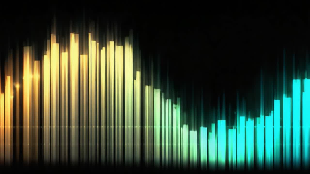 A Dynamic Visualization of Audio Frequencies Displayed Through Colorful Bars Representing Amplitude and Frequency Changes Over Time