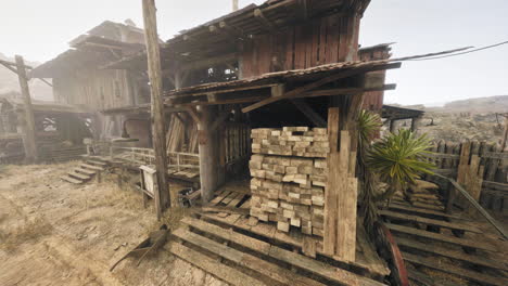 viejo molino de madera occidental abandonado