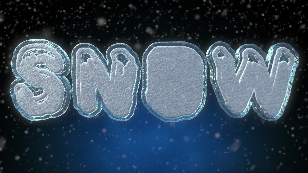 스노우 3d 워드 - 텍스트 루핑 애니메이션