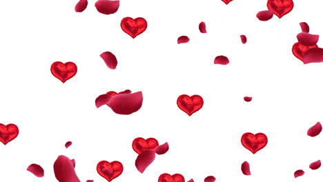 animation of heart icons on white background