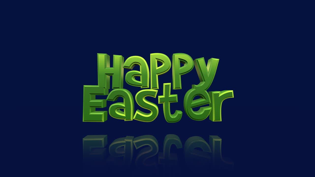 Scritta moderna verde "Buona Pasqua" su gradiente blu