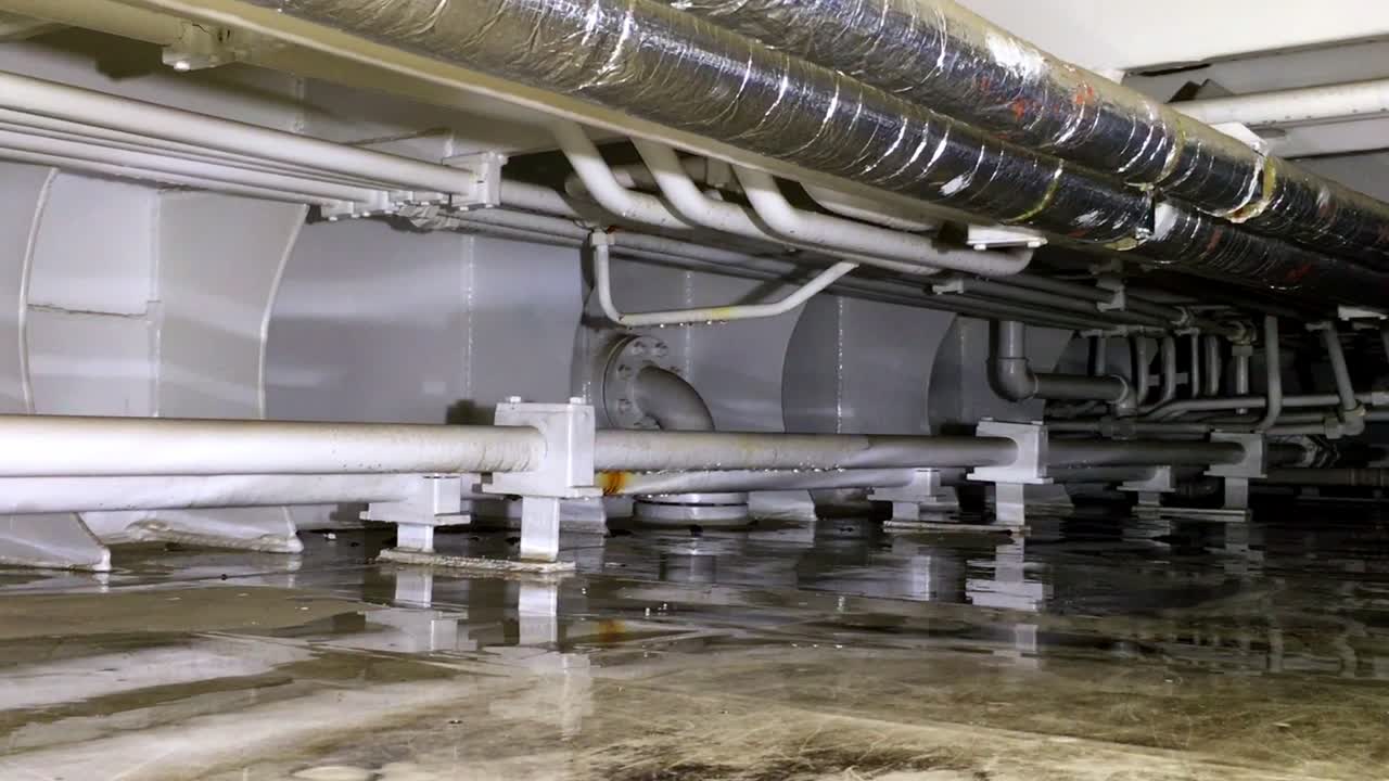 지하에서 누수의 핸드 헬드 샷