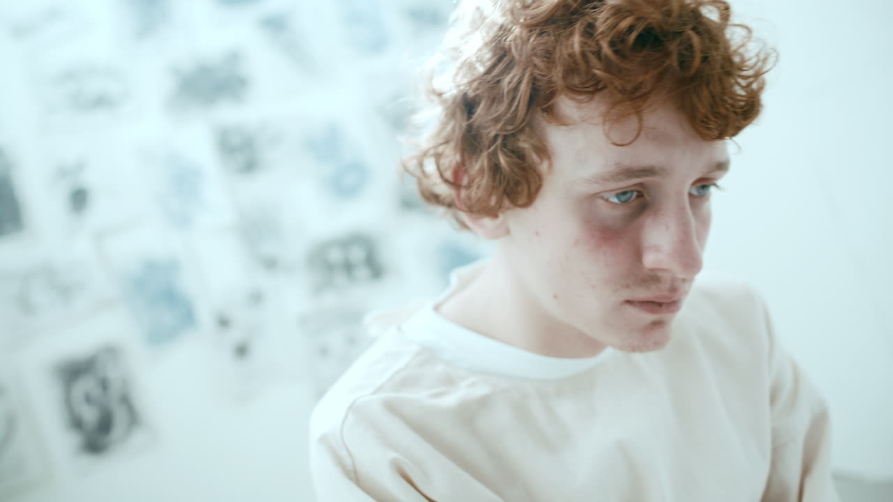 Depressed Patient Rocking Back and Forth in Psychiatric Ward