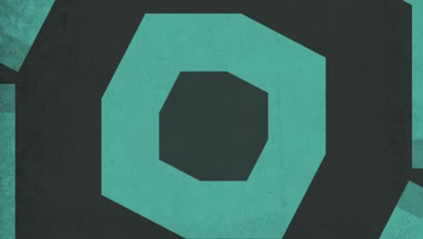 modern abstract design featuring a blue and black pattern with small squares and rectangles arranged in a circular shape, with a central circle
