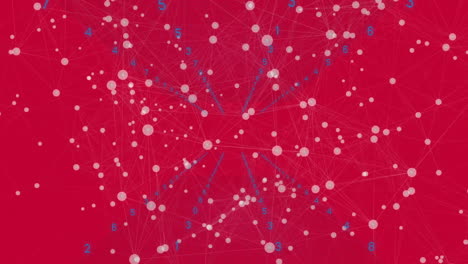 animation of spots of light on red background