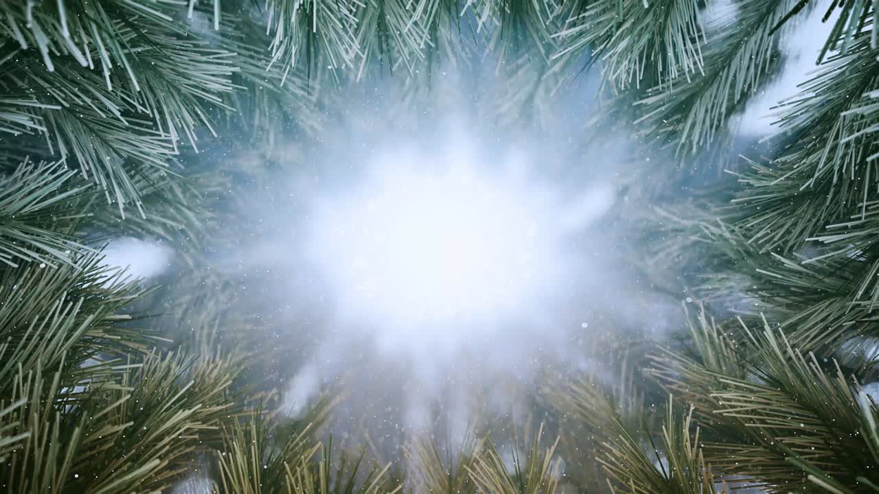 fondo animado de una agujas de pino de navidad