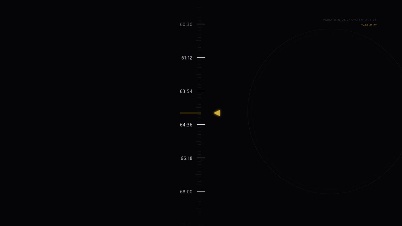 Interfaccia digitale che visualizza dati temporali scorrevoli