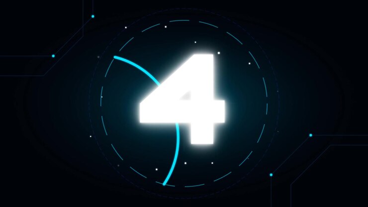 Digital Countdown Timer with Futuristic HUD Elements