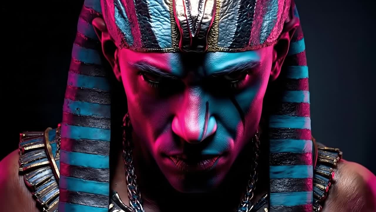 un hombre con una pintura de rostro colorido en su cara