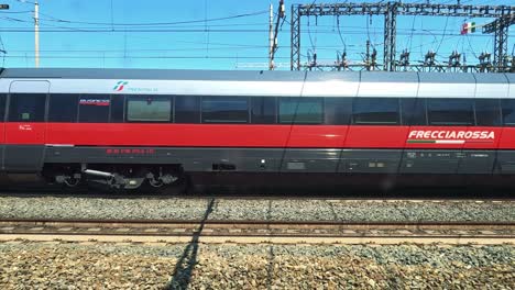 italo train traveling through turin, italy