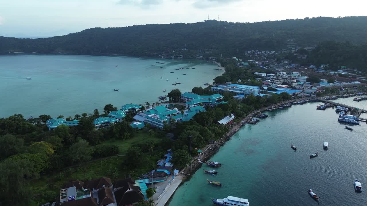 Phi Phi islands turquoise water aerial drone Thailand Andaman Sea Southeast Asia travel destination
