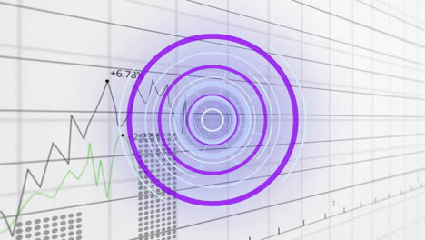 Animation-of-scope-scanning-over-financial-data-processing-on-white-background