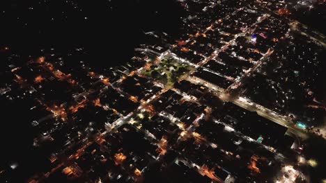 aerial night views, la crucecita, central huatulco, oaxaca, mexico