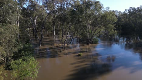 un avión no tripulado disparó a la derecha del río goulburn en victoria, australia.