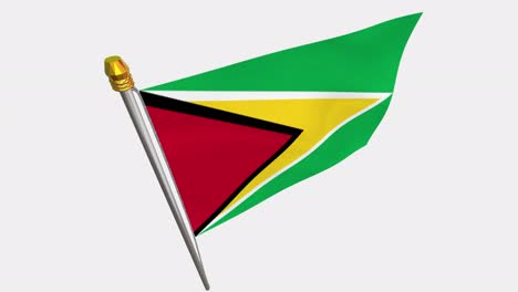 loop video of guyana flag  fluttering in the wind, slow motion video of 4k , with alpha channel