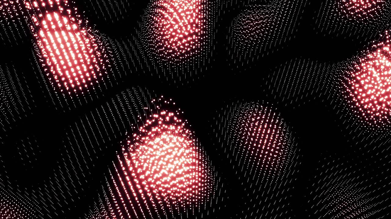 Abstract 3D Pattern with Red Dots on Black Background