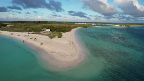 punta madrisquí, los roques, with turquoise water and a sandy beach , aerial view