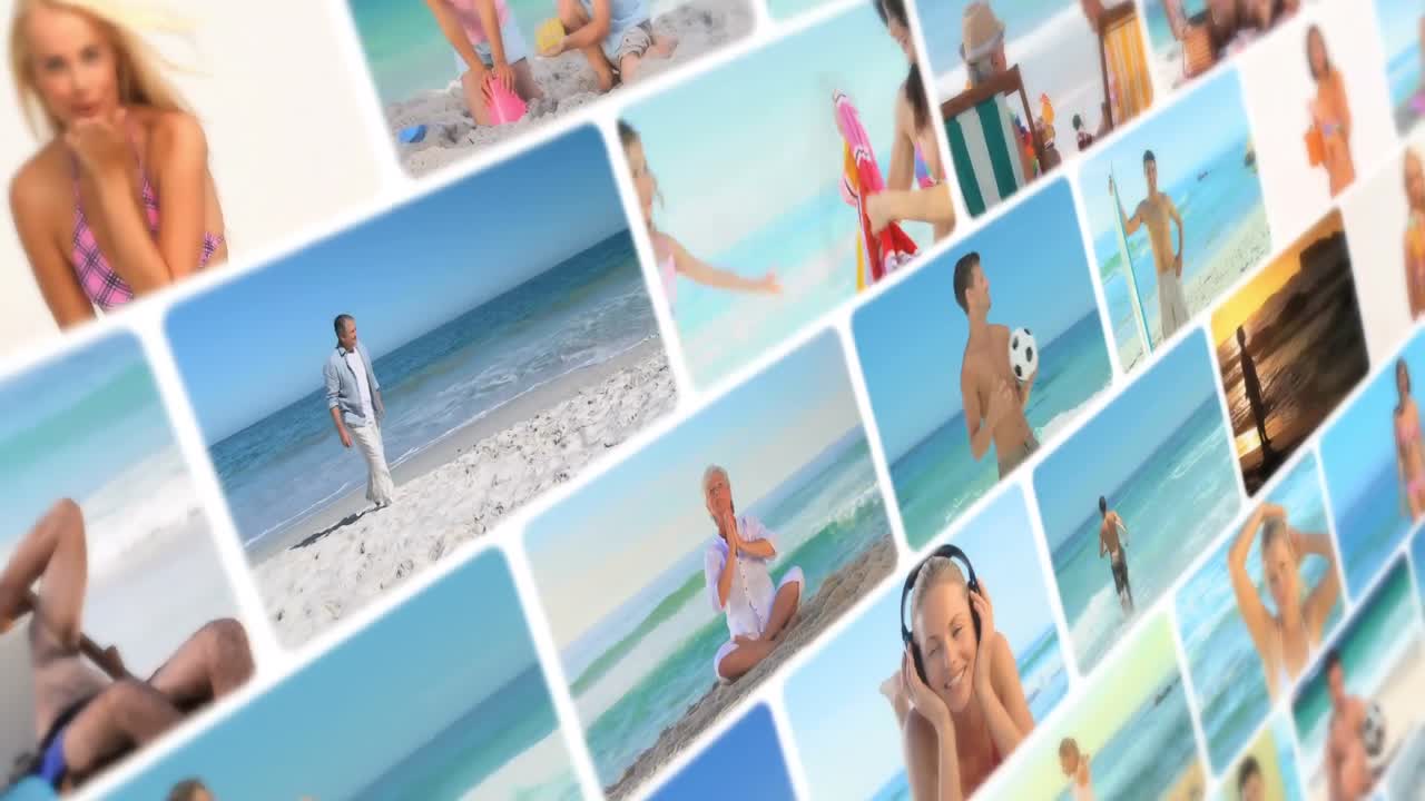 montaje de jóvenes adultos divirtiéndose