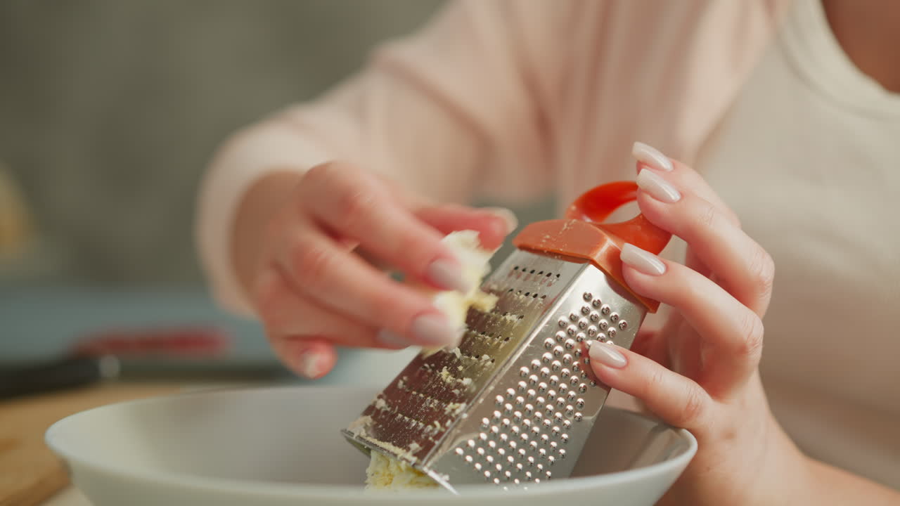 Woman Grating Butter