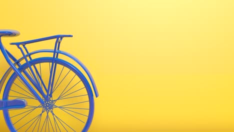 3d blue bicycle on a yellow background