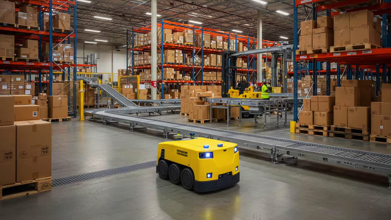 Automated Warehouse Operations: The Efficient Role of Robotic Vehicles in Streamlining Logistics and Inventory Management in a Modern Storage Facility
