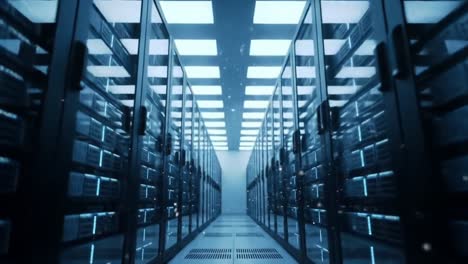exploring a modern data center: the heart of information technology infrastructure with high-density servers and advanced cooling systems in a futuristic environment