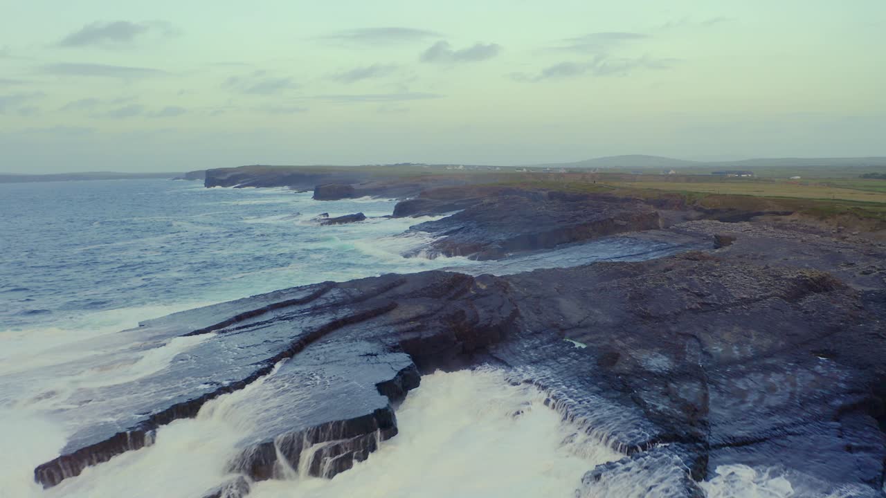 Dramatic Waves Crashing on the Irish Coast