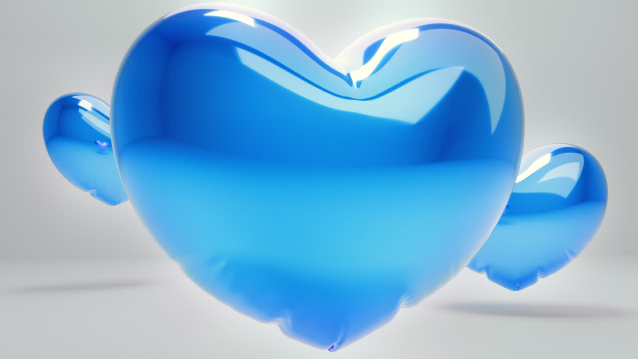 Blue Balloon Hearts