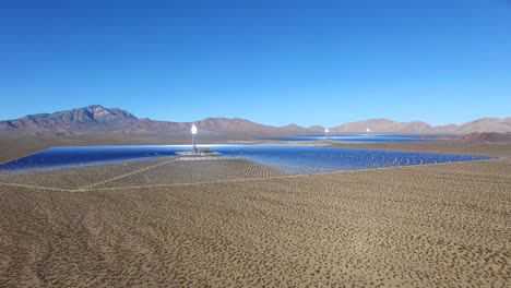 A-beautiful-aerial-over-a-vast-concentrated-solar-power-farm-in-the-Mojave-Desert