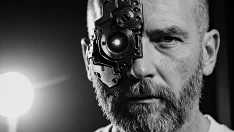 hombre con ojo cibernético