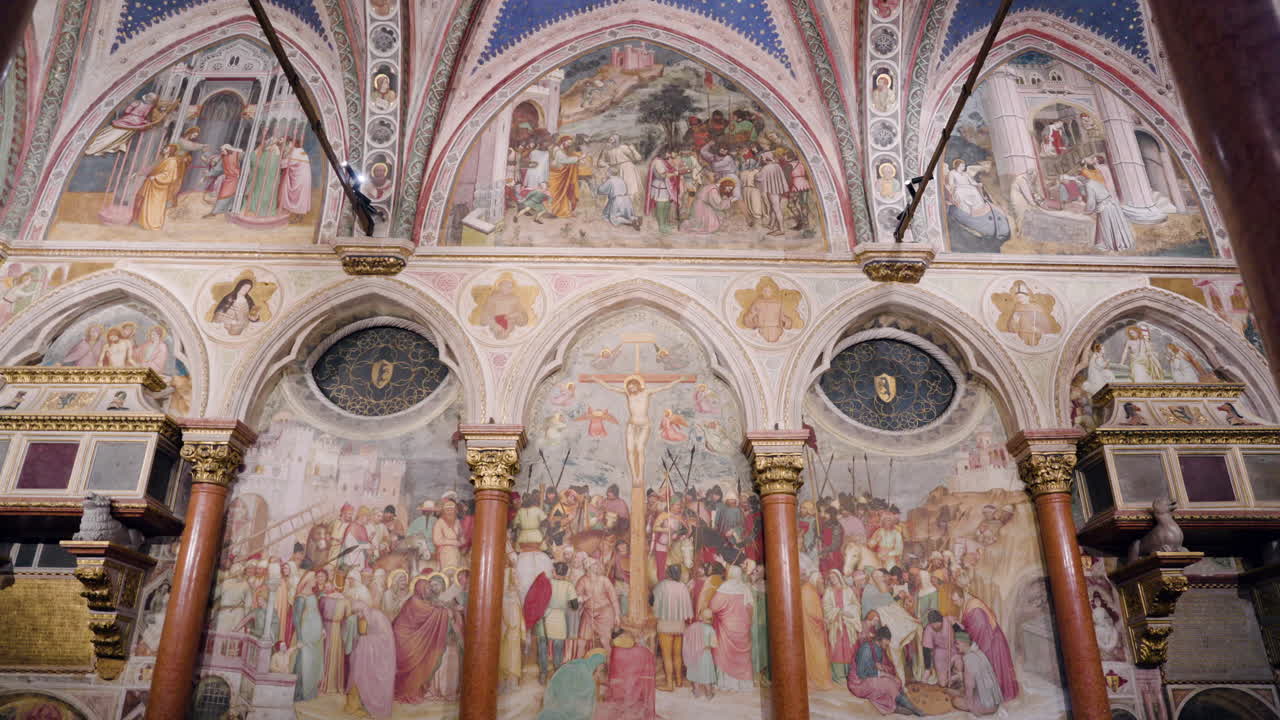 Frescoes In The St. James Chapel At Basilica of Saint Anthony of Padua In Italy. - static shot