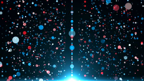 digital backcircles in black space - modern abstraction, computer generated background, 3d render