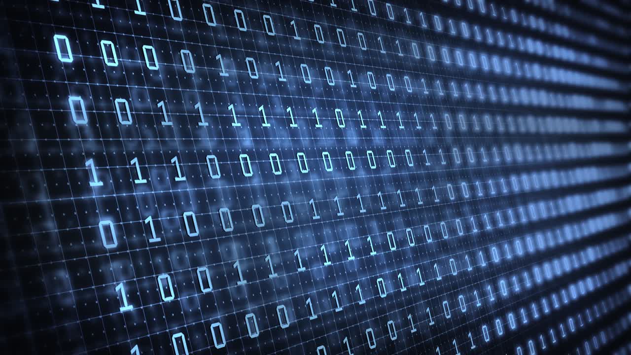 Binary code in the future digital abstract background