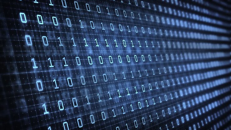 Binary code in the future digital abstract background