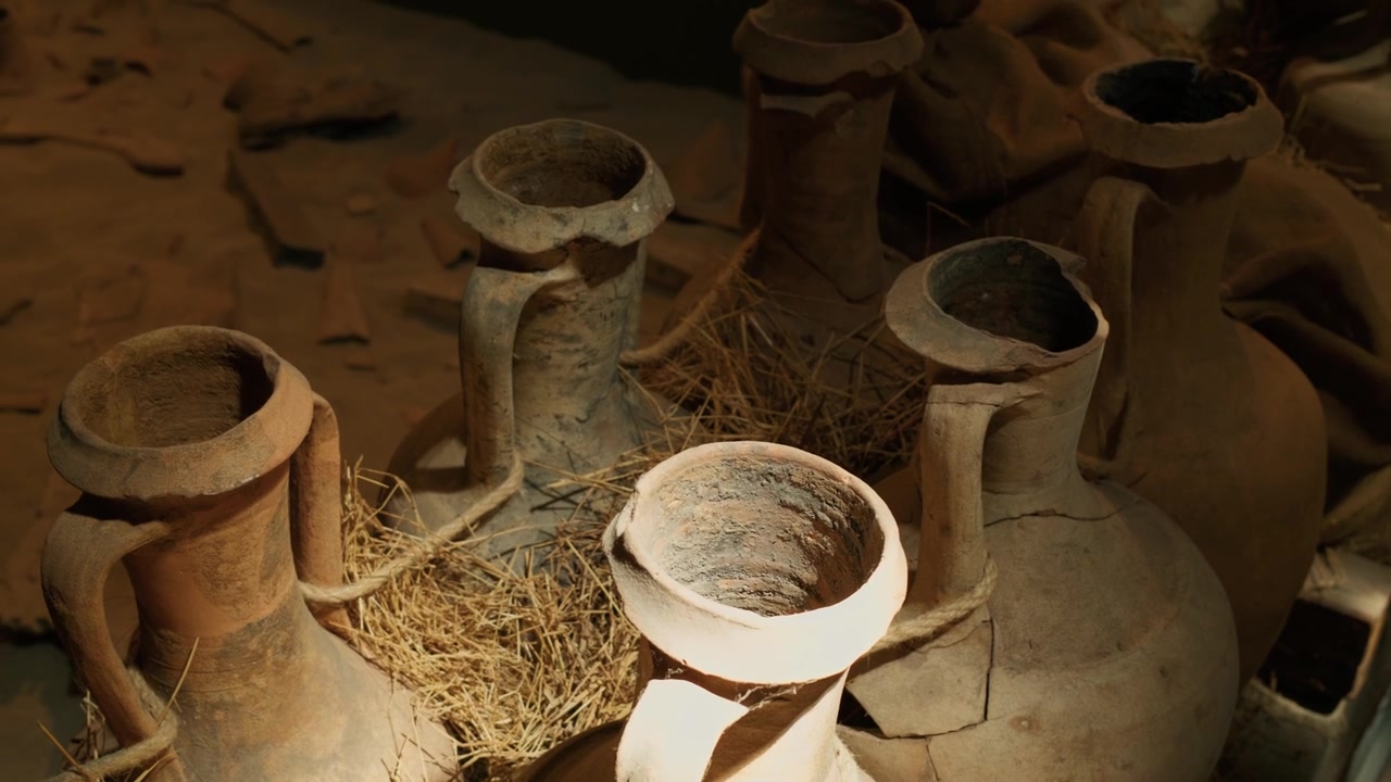 Collection of ancient clay vessels