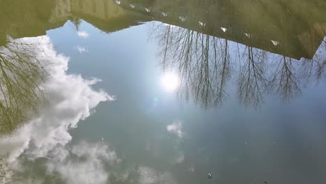 el reflejo del sol en un río en movimiento