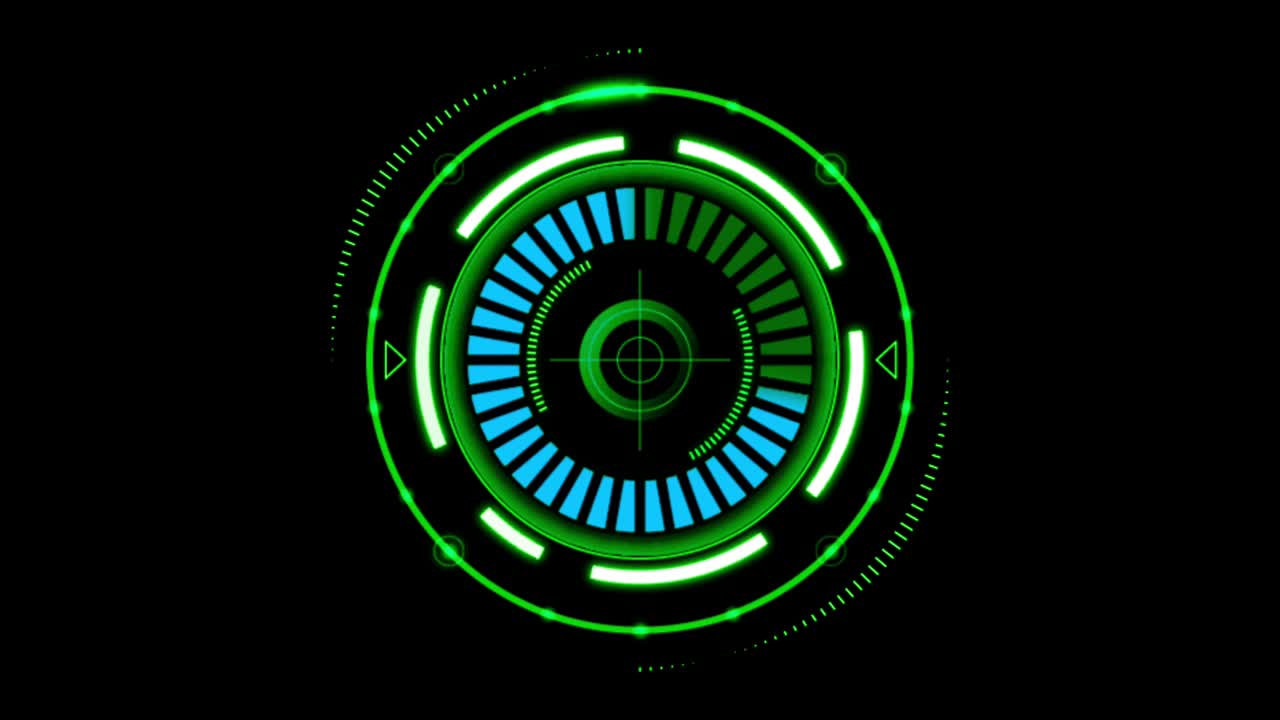 Animation green loading circle target.