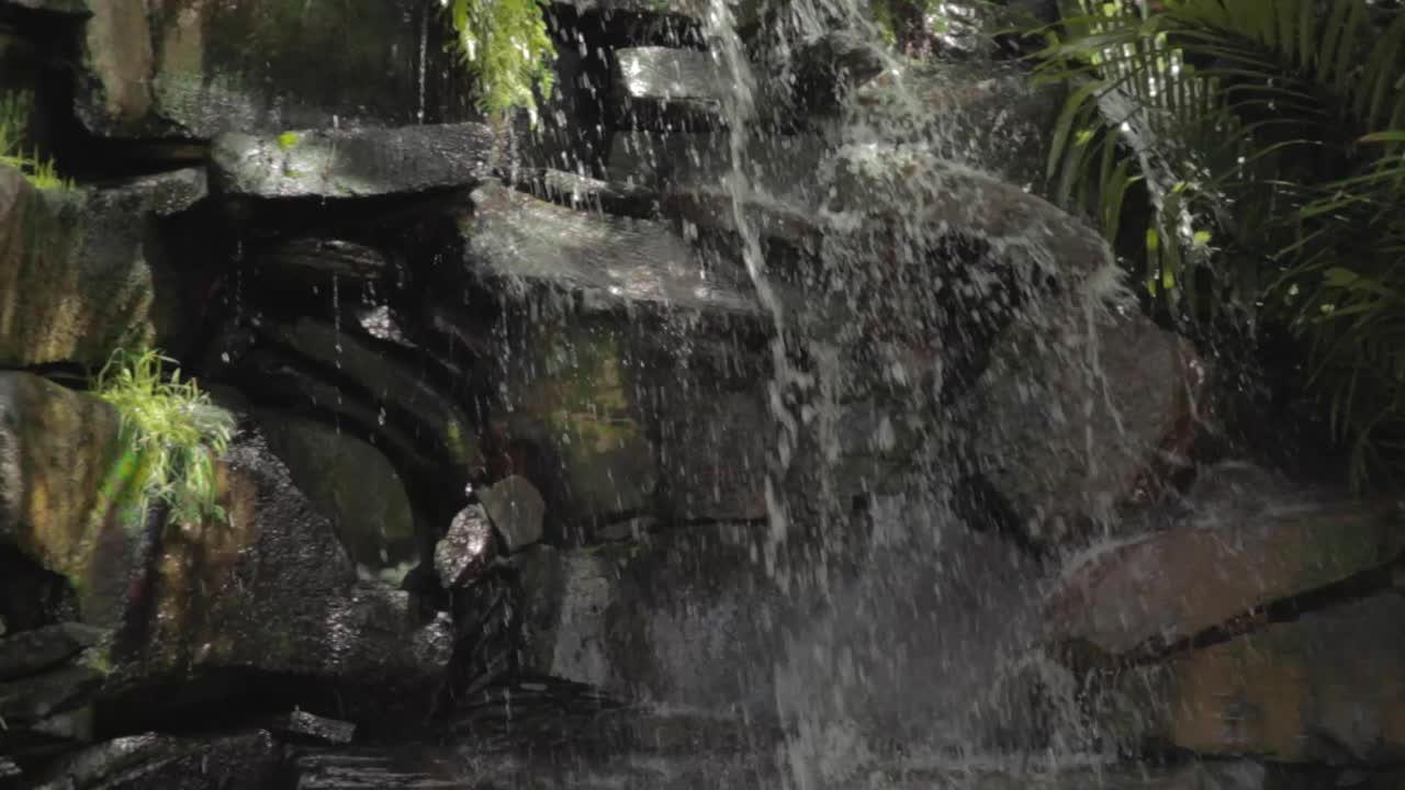 Tropical Rocky Cascade In Slow Motion