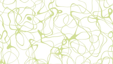 abstract animation of green string shapes moving on white background. seamless loop animated background, wallpaper.