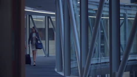 personas de negocios caminando juntos en el corredor en la oficina 4k