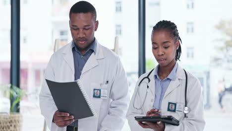 Documents,-black-people-and-doctors-talking