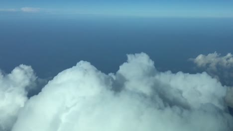 fliying over the clouds during the descent