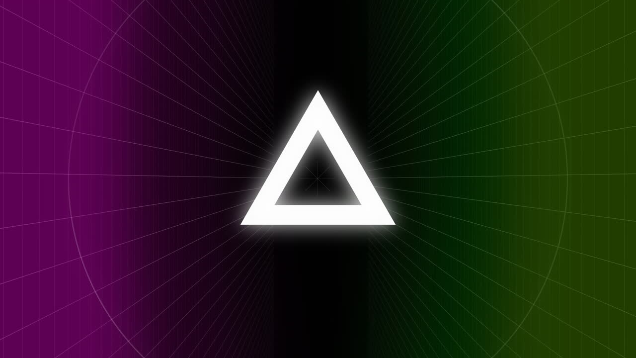 video generado digitalmente de un círculo y un triángulo parpadeantes