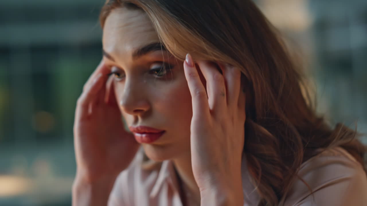 Closeup hands typing project on laptop. Exhausted woman closing computer lid